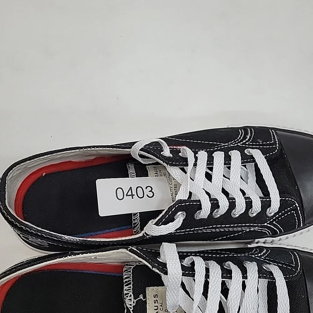 Levis Women's Size 8.5 Logo Sneakers Canvas Low-Top Shoes‎ Black/White